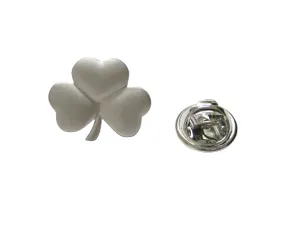 Silver Toned Shamrock Clover Pendant Lapel Pin