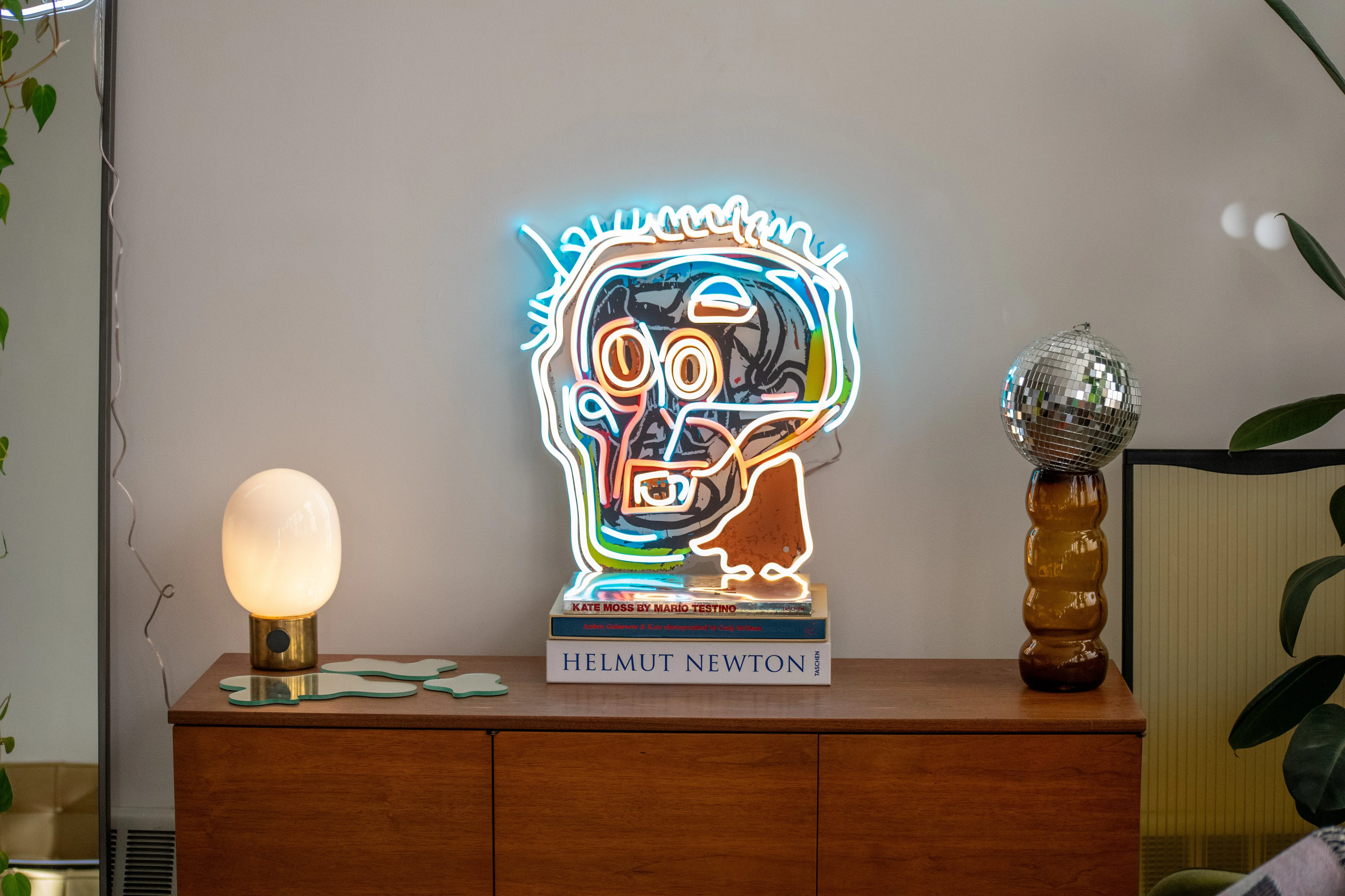 Skull Neon Sign by Jean-Michel Basquiat