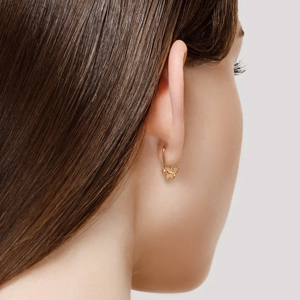 SOKOLOV - Girls Red Gold 585 Butterfly Earrings