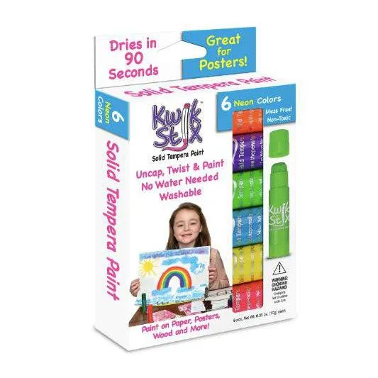 Solid Tempera Paint - 6 Neon Colours