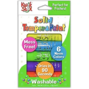 Solid Tempera Paint - 6 Neon Colours
