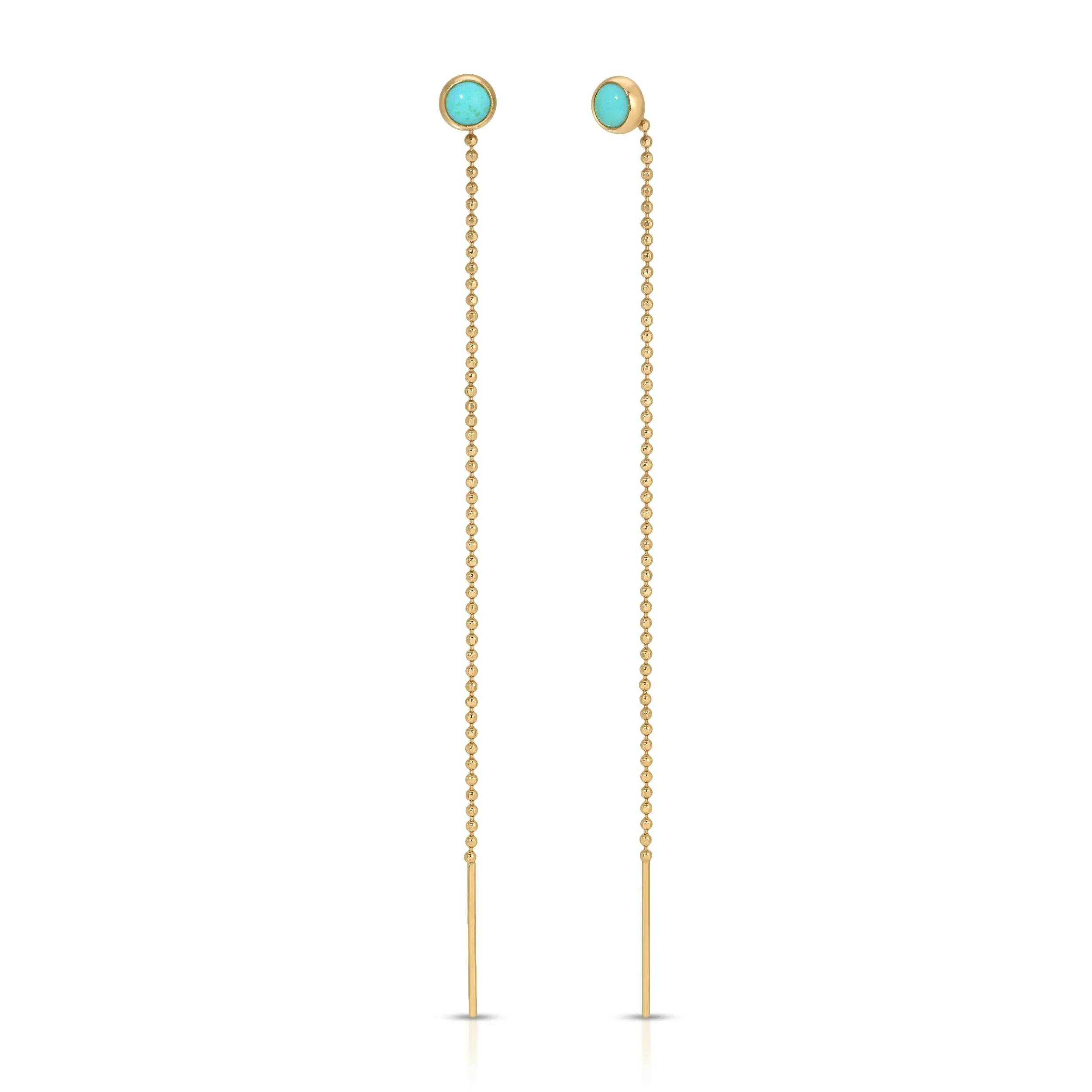 Speedway Stud Thread Thru Earrings – 4mm - 14K Yellow Gold - Fine Jewelry