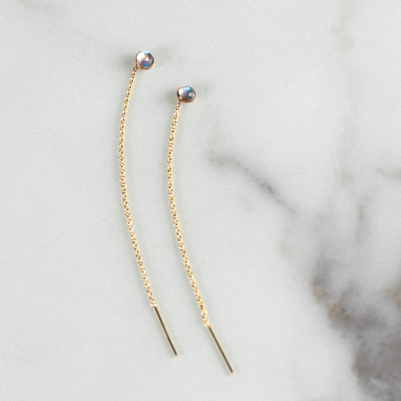 Speedway Stud Thread Thru Earrings – 4mm