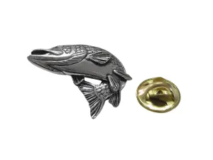 Splashing Pike Fish Lapel Pin