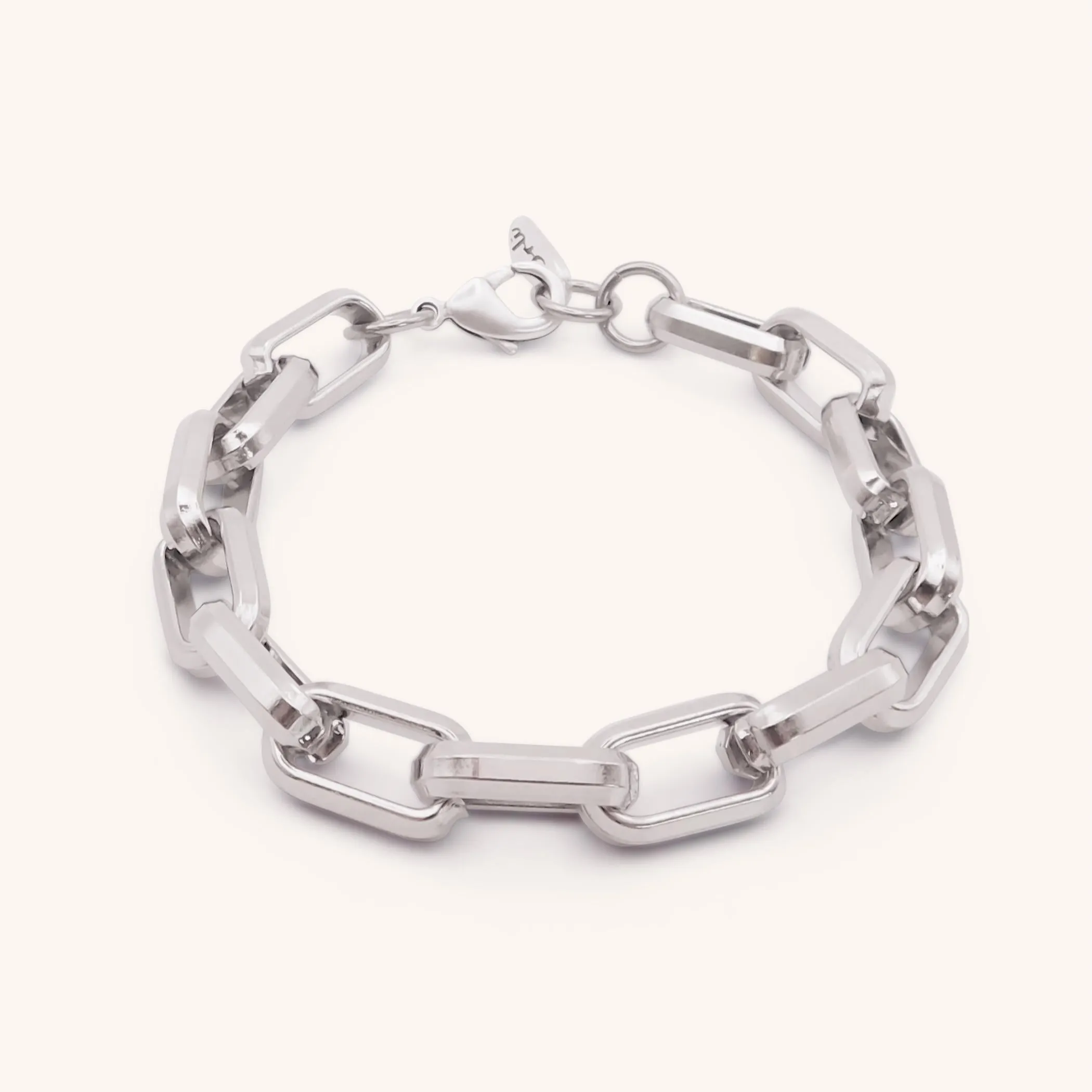 Square Link Bracelet, Silver