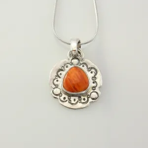Sterling Silver Spiny Oyster Handmade Stamped Pendant