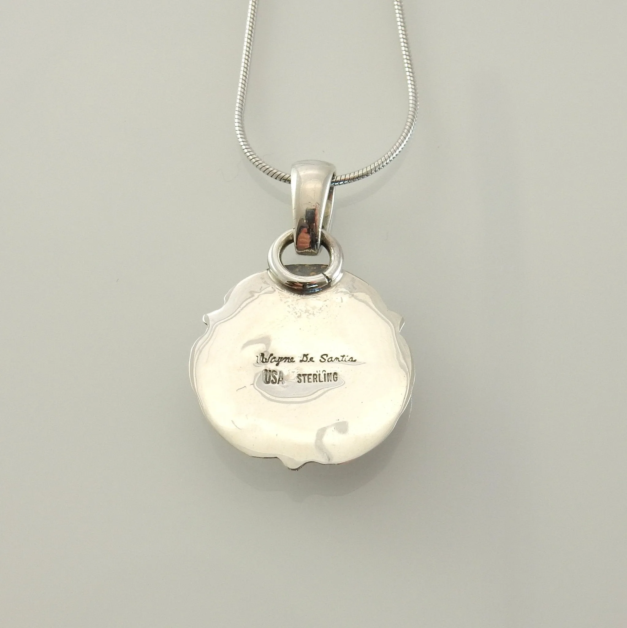 Sterling Silver Spiny Oyster Handmade Stamped Pendant