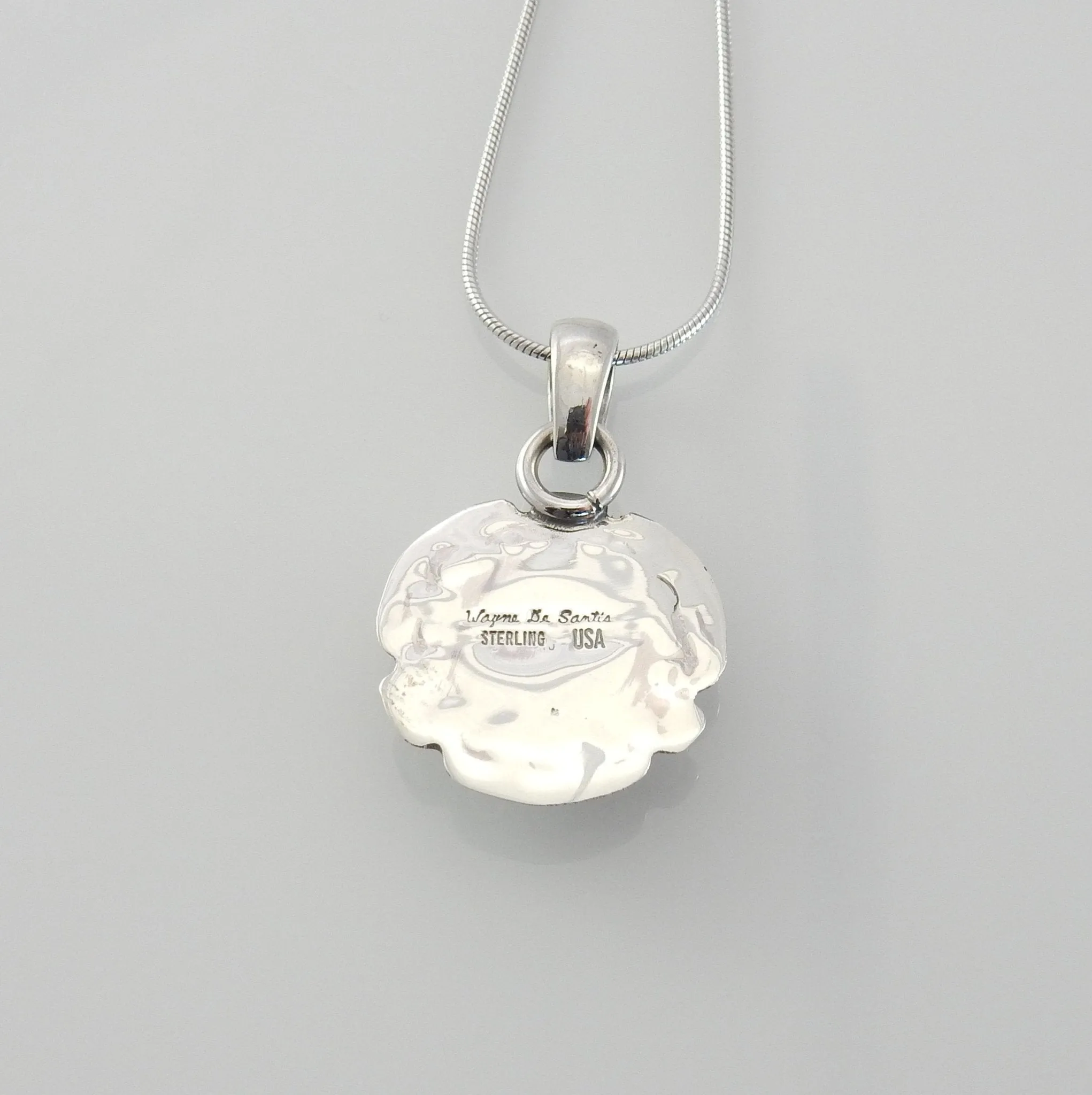 Sterling Silver Spiny Oyster Handmade Stamped Pendant