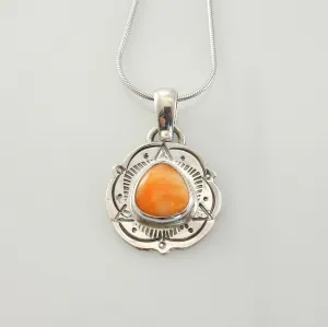 Sterling Silver Spiny Oyster Handmade Stamped Pendant