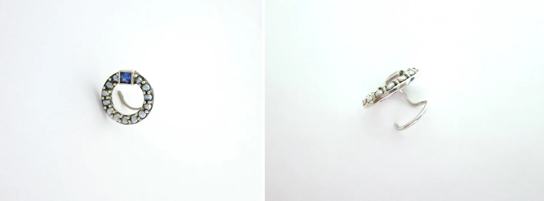 Stunning, pearl encrusted circular nose pin