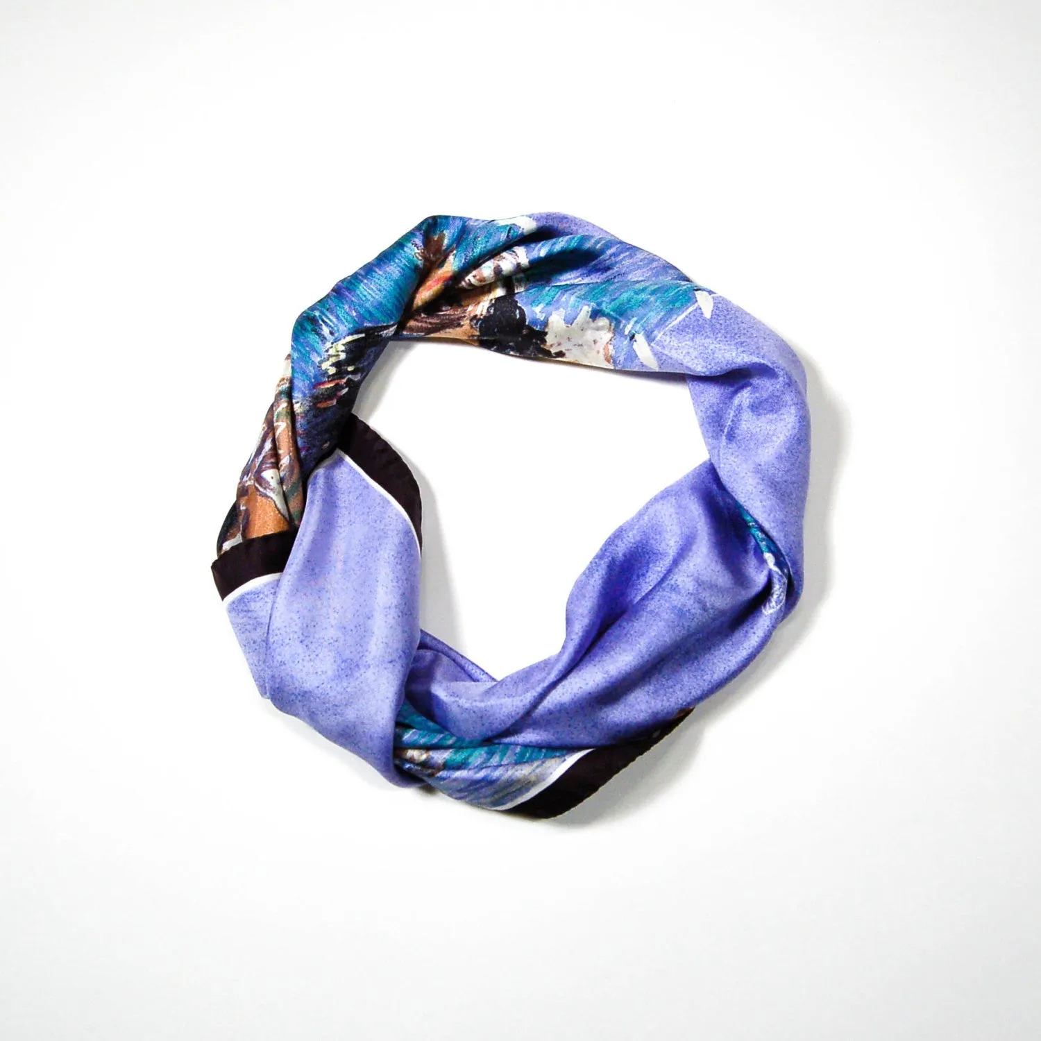 Sunday at Sea Guy Buffet Silk Scarf Museum Replica Fine Art Collector Blue Purple Black