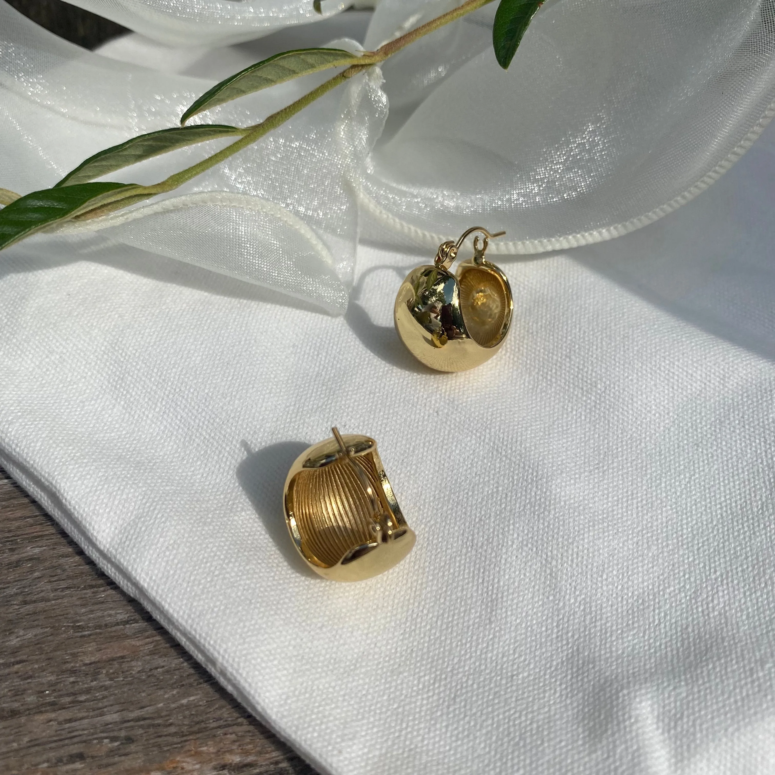 Surgical Steel Simple Bold and Wide Chunky Hoop Small Earrings