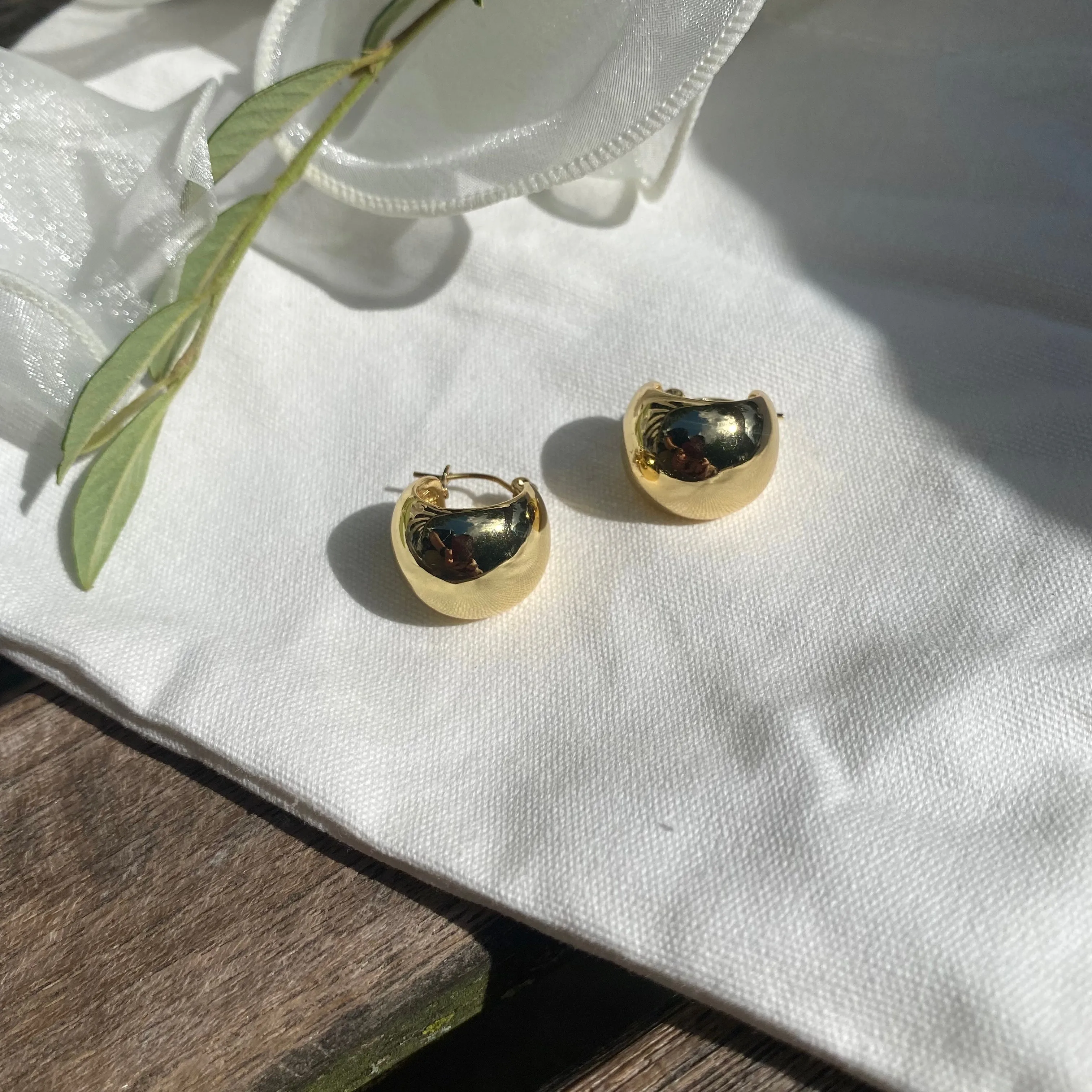 Surgical Steel Simple Bold and Wide Chunky Hoop Small Earrings
