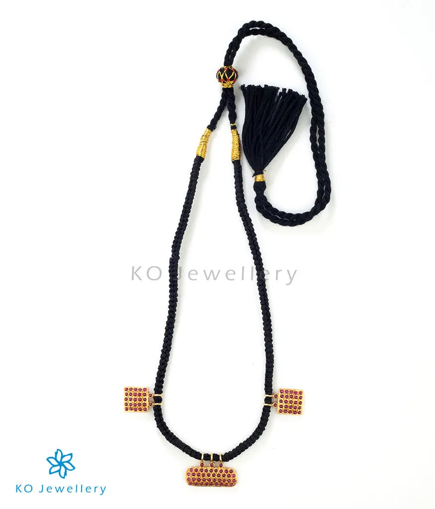 The Vidhi Silver Antique Thread  Necklace