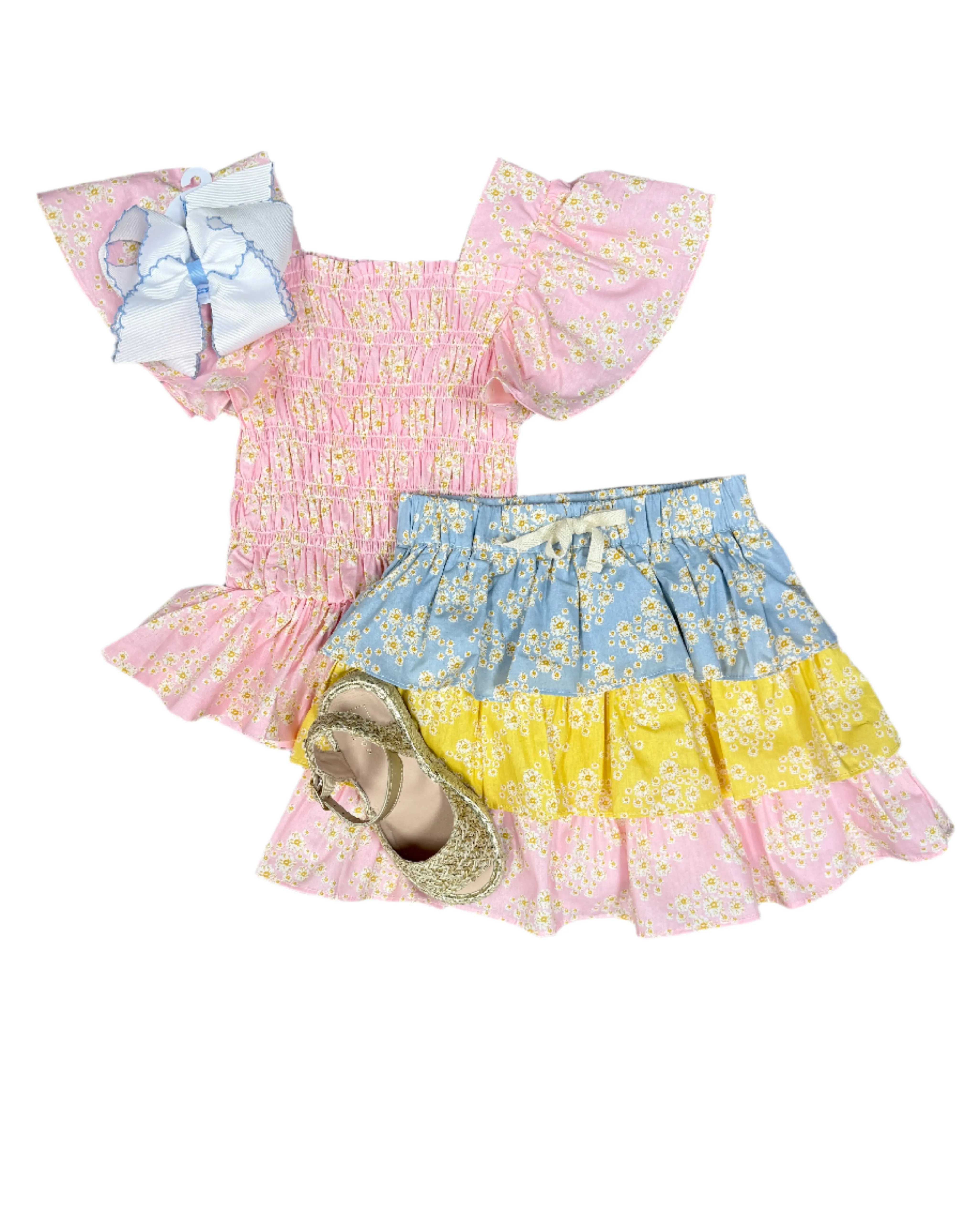 Tiered Mini Skort - Mixed Ditsy Floral