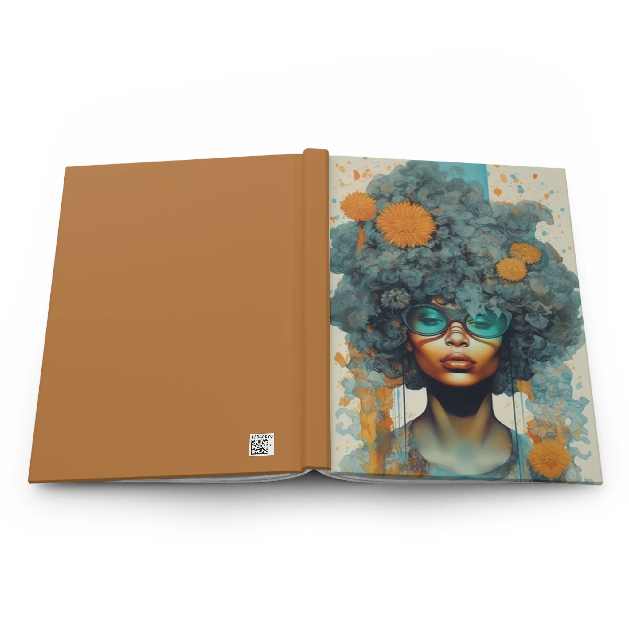 Tinge of blues - afrocentric art inspired Hardcover Journal Matte