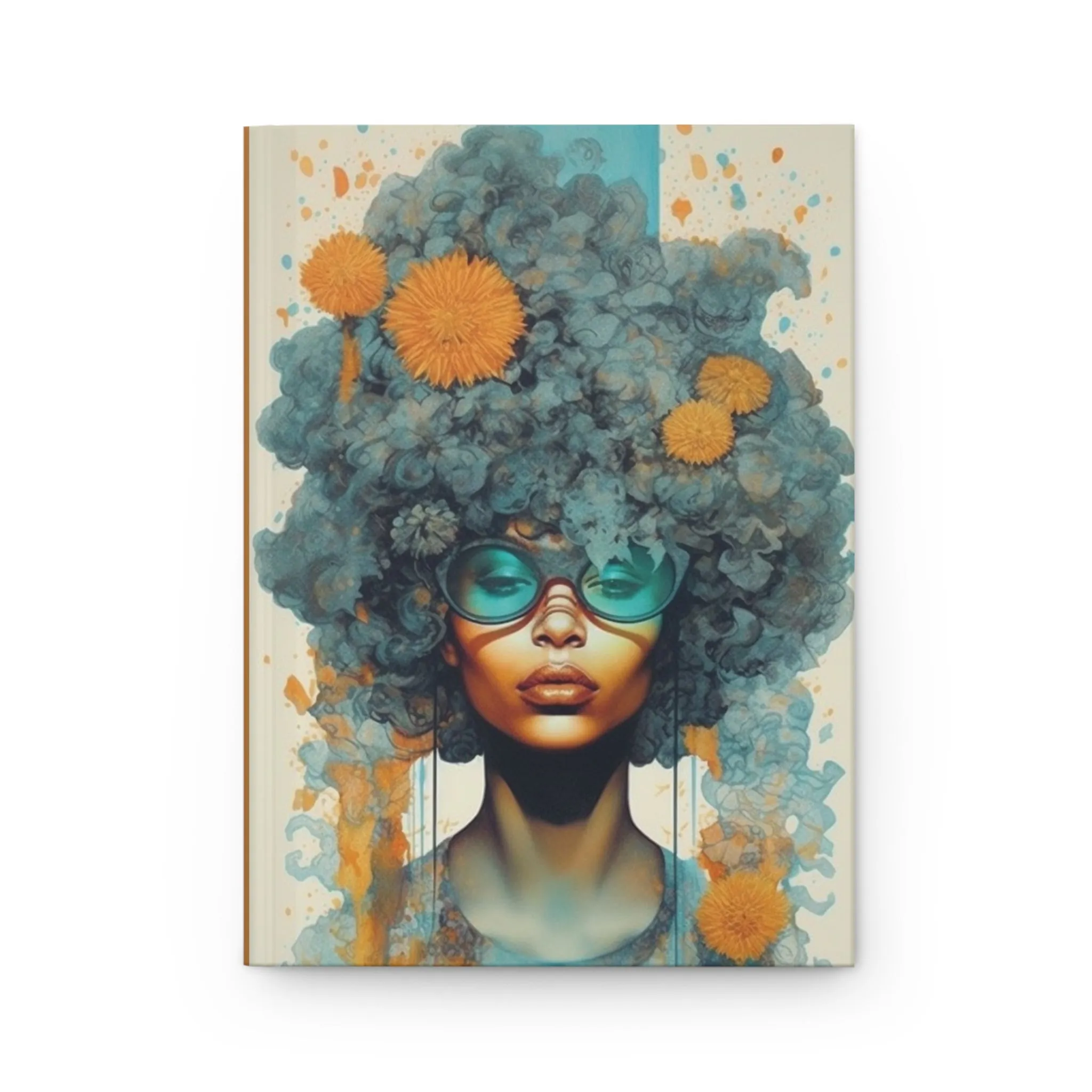 Tinge of blues - afrocentric art inspired Hardcover Journal Matte