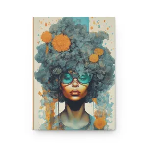 Tinge of blues - afrocentric art inspired Hardcover Journal Matte