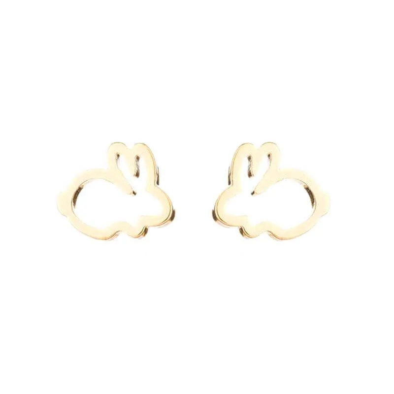 Titanium Steel Bunny Rabbits Baby Children Earrings