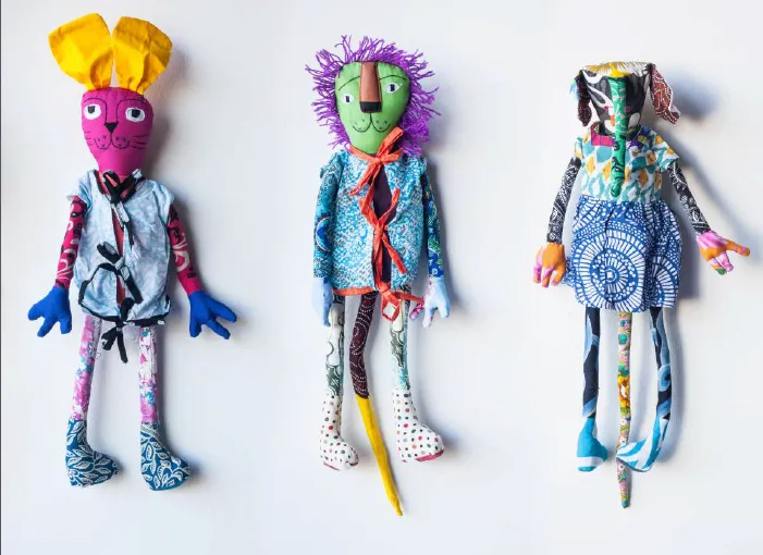 Trio of Bali Bag Dolls - dolls that transform into shoulder bag