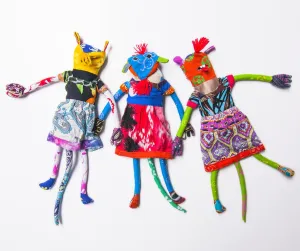 Trio of Bali Bag Dolls - dolls that transform into shoulder bag