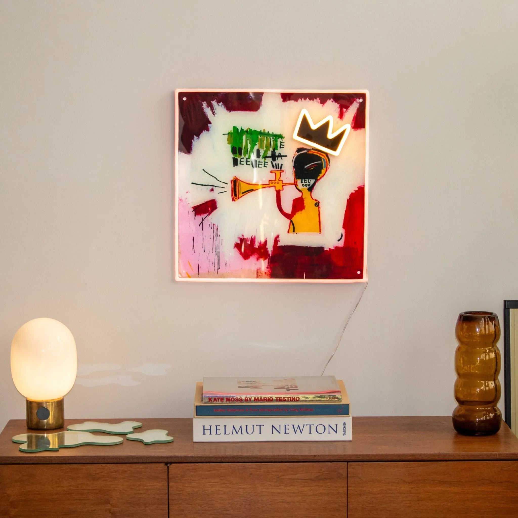 Trumpet Painting YP x Jean Michel Basquiat, LED neon sign