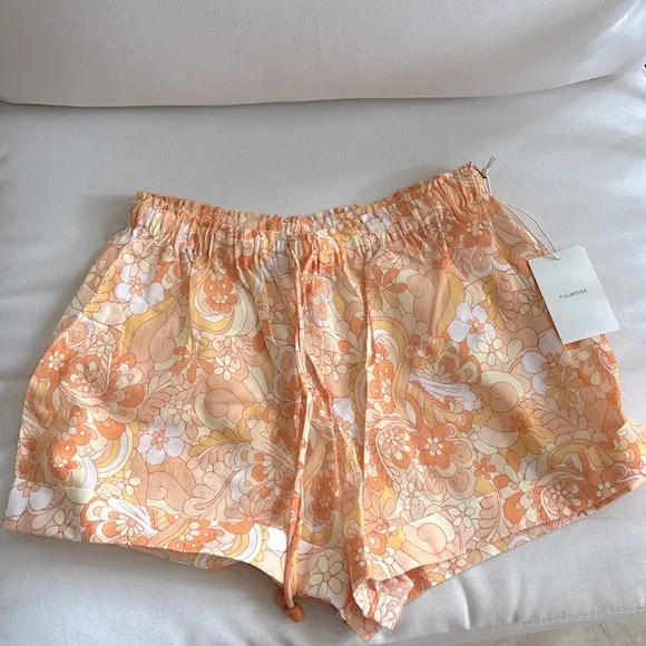 Tularosa Callita Short in Orange Retro Paisley