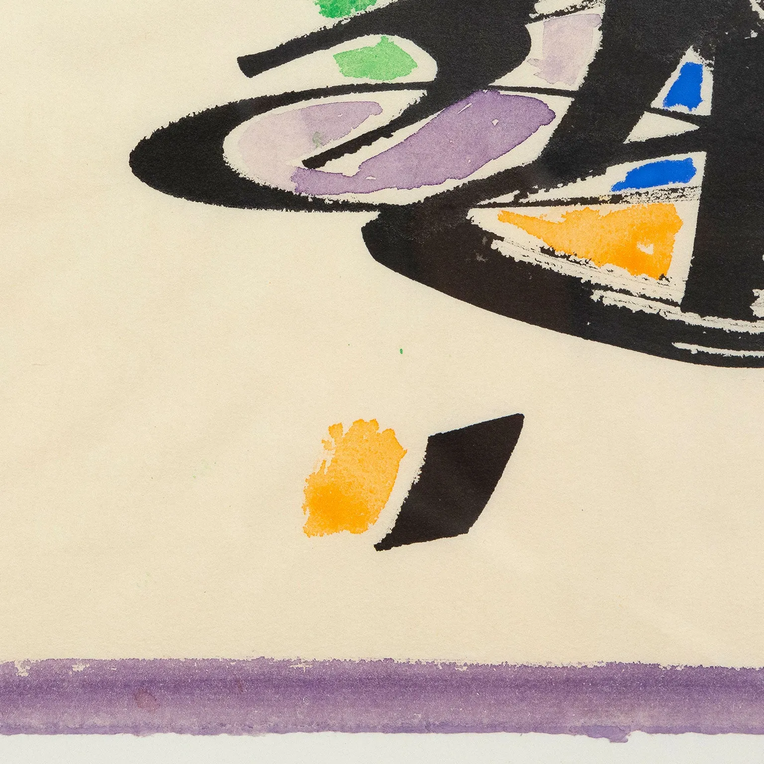 ULFERT WILKE "BLACK RIBBONS" WATERCOLOR, 1980