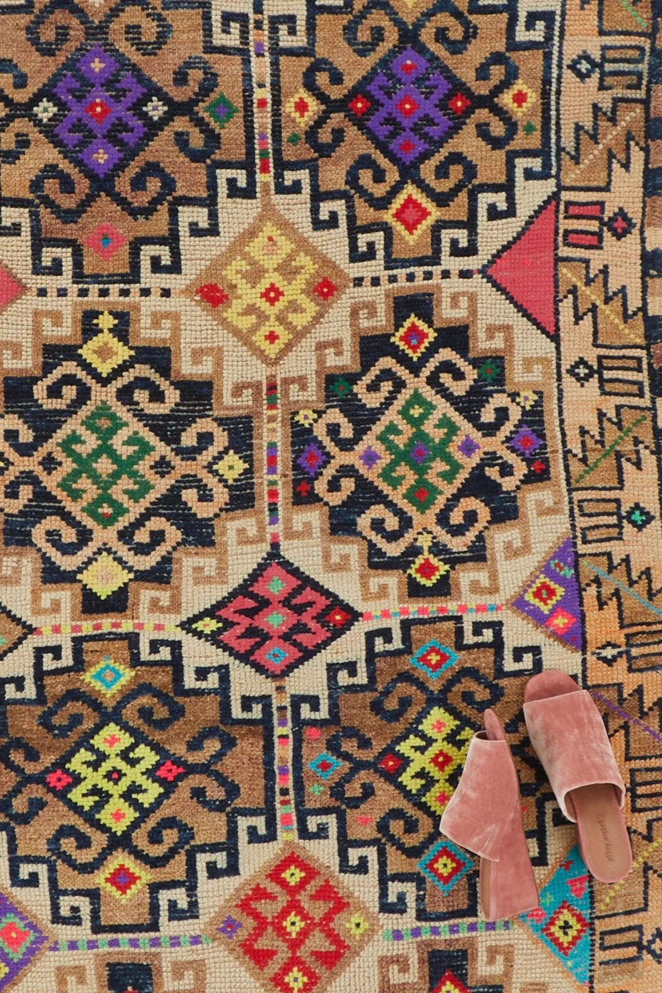'Venice' Turkish Vintage Runner Rug - 3'4" x 9'1.5"