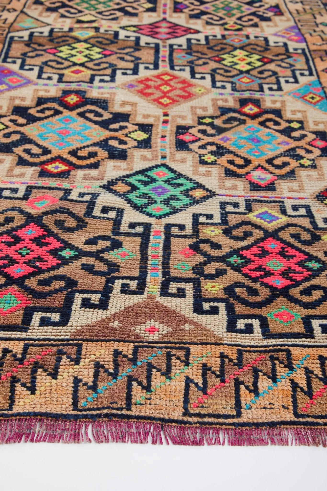 'Venice' Turkish Vintage Runner Rug - 3'4" x 9'1.5"