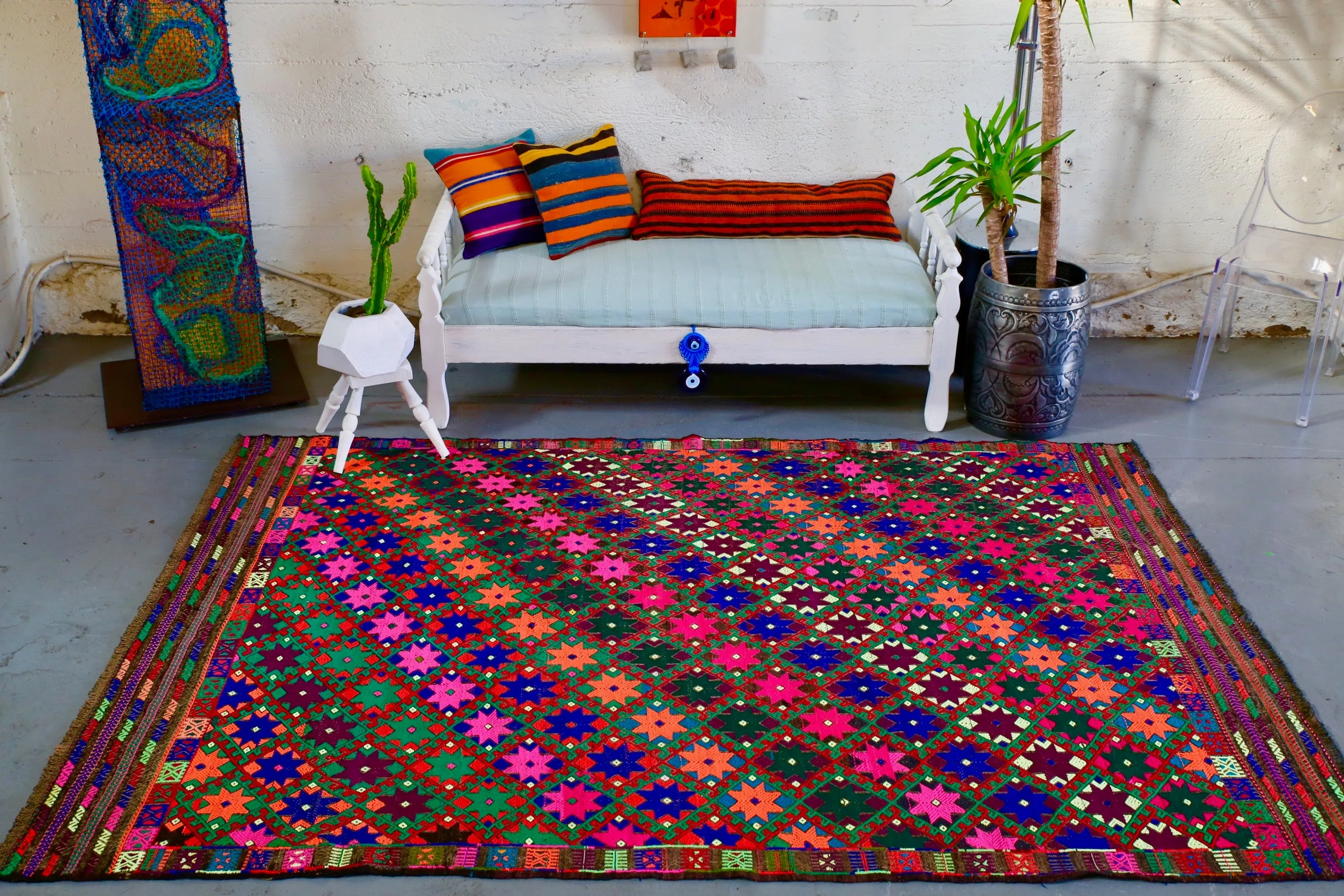 Vintage Anatolian Kilim 6ftx8.8ft