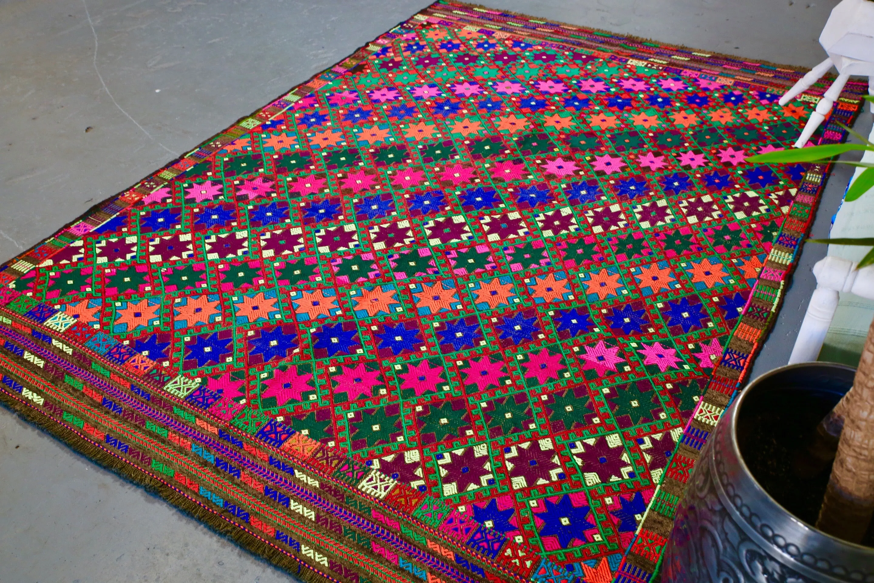 Vintage Anatolian Kilim 6ftx8.8ft
