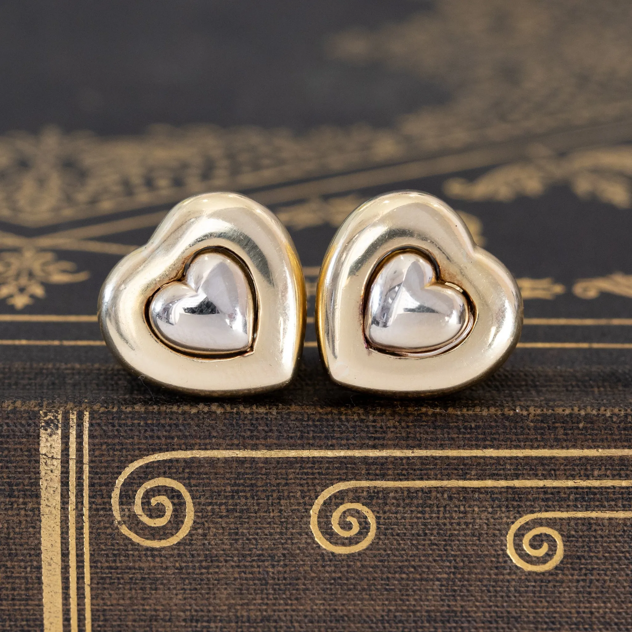 Vintage Gold Convertible Heart Earrings by Boucheron