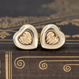Vintage Gold Convertible Heart Earrings by Boucheron