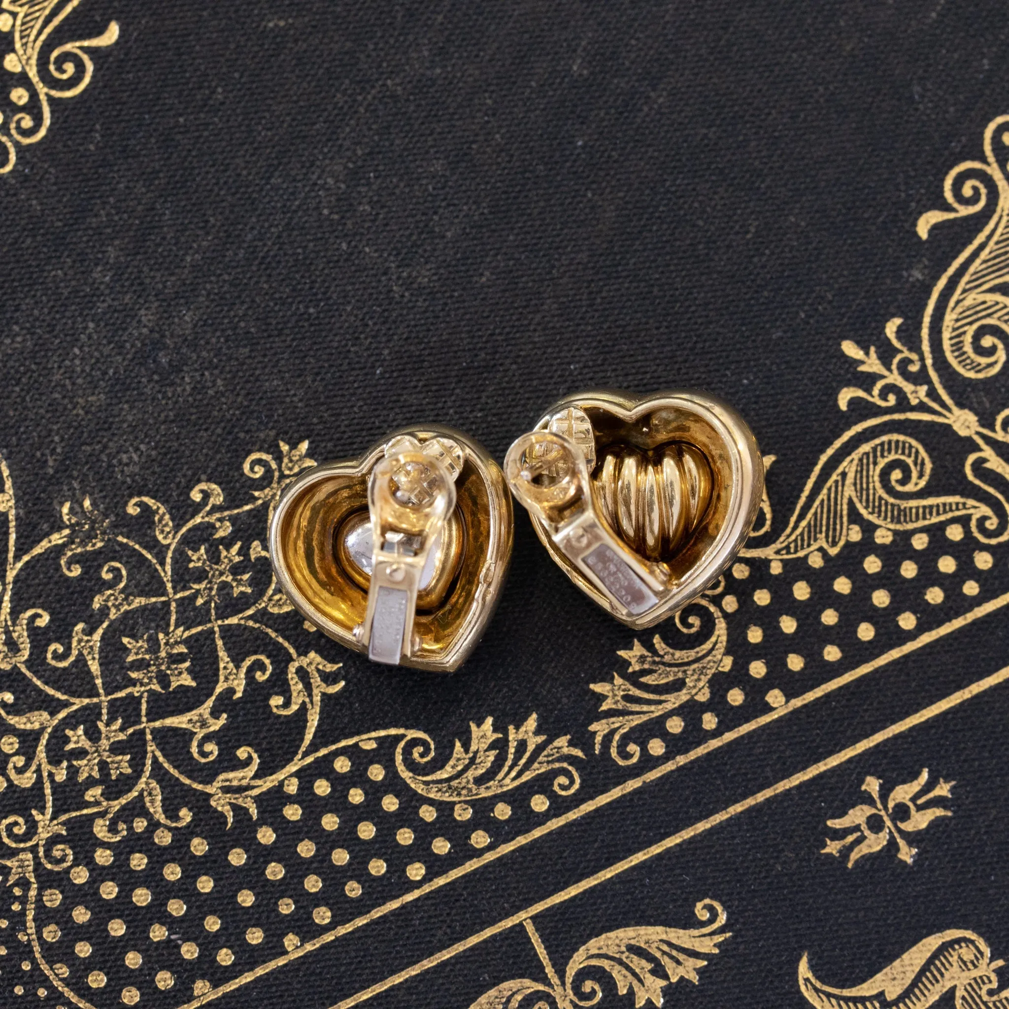 Vintage Gold Convertible Heart Earrings by Boucheron