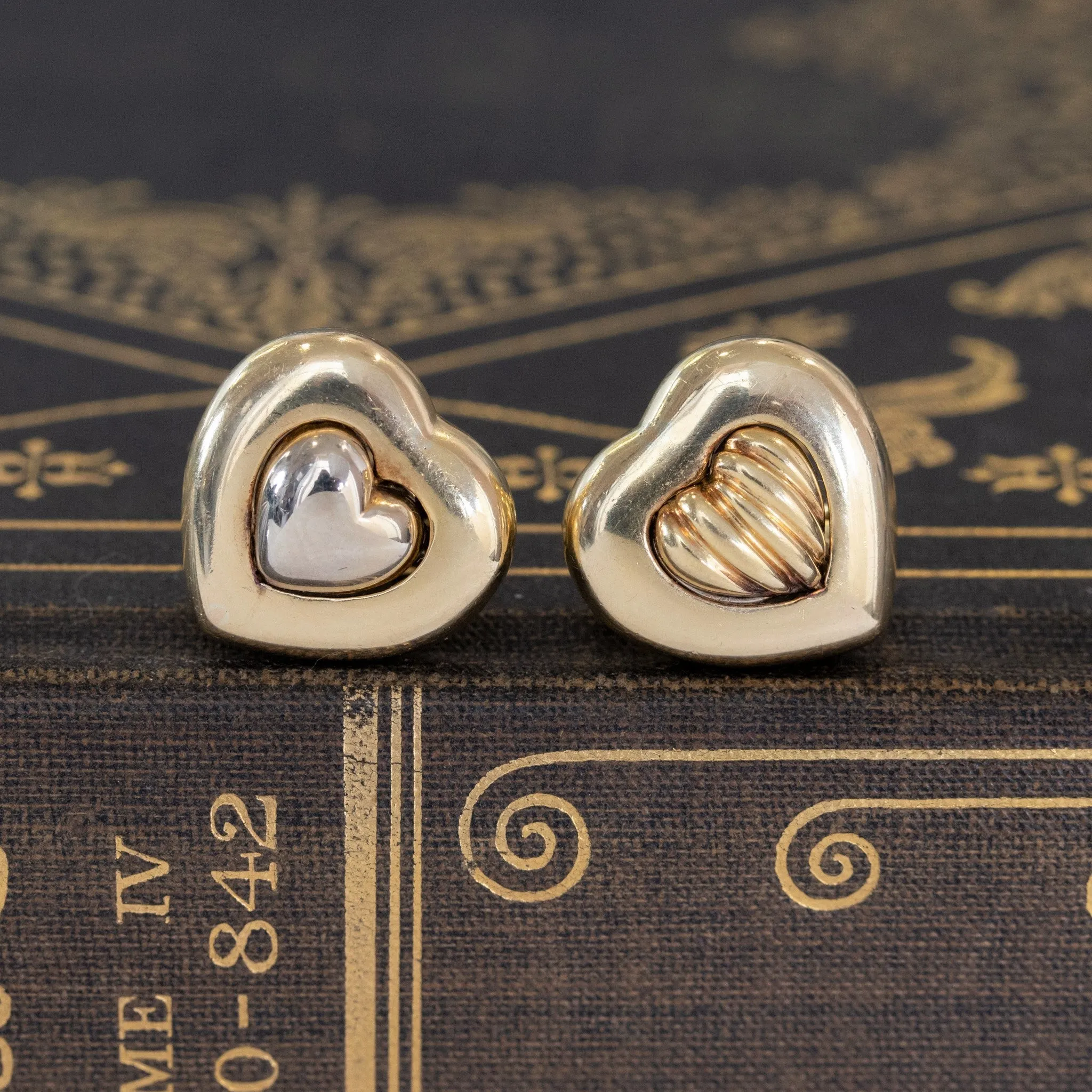 Vintage Gold Convertible Heart Earrings by Boucheron