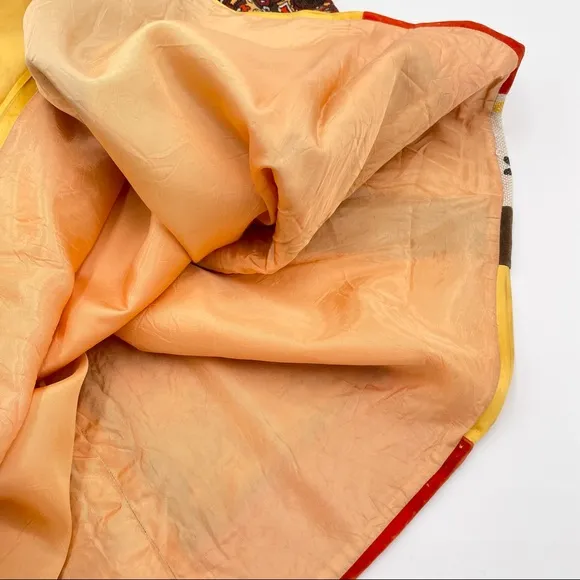 Vintage Handmade Quilted‎ Skirt Patchwork 1970s Brown Orange Yellow Retro Unique