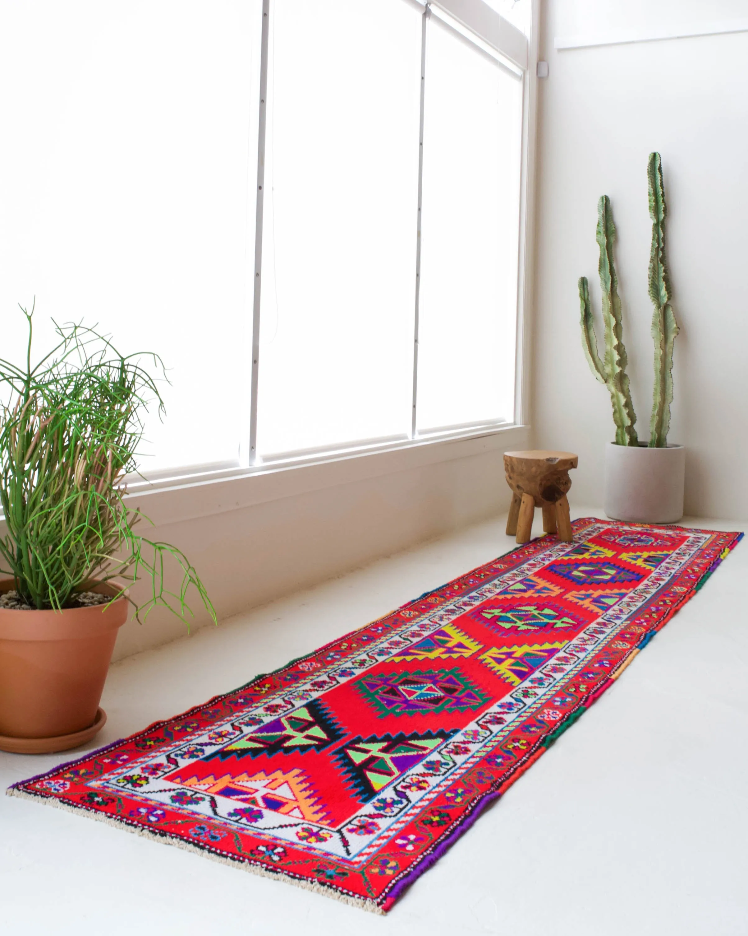 Vintage Kurdish Herki Runner Rug 2'10"x13'4"