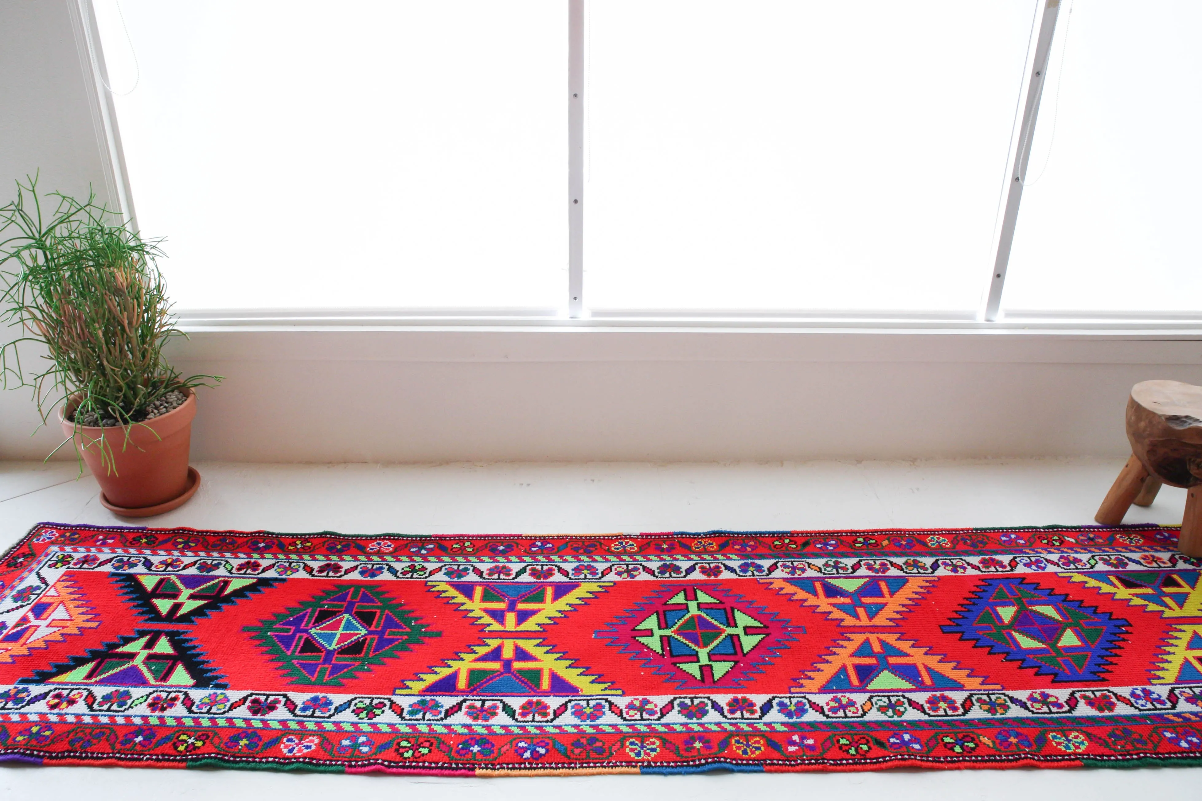 Vintage Kurdish Herki Runner Rug 2'10"x13'4"
