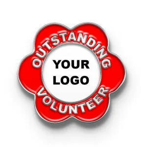 Volunteer Pins with Custom Center Logo