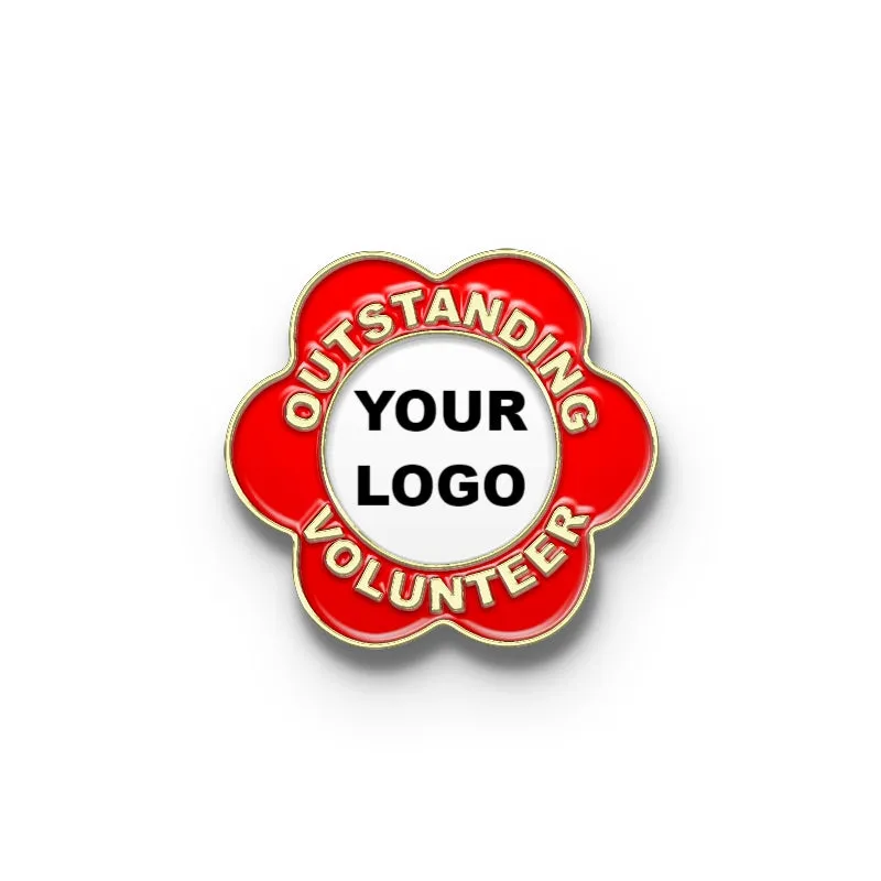 Volunteer Pins with Custom Center Logo