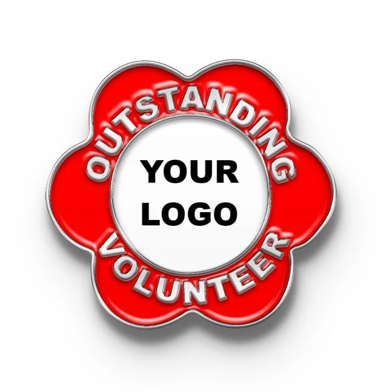 Volunteer Pins with Custom Center Logo