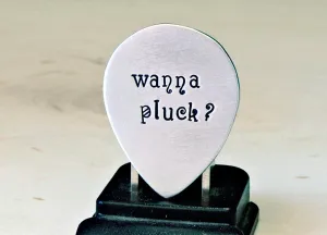 Wanna pluck teardrop\ jazz style guitar pick in aluminum