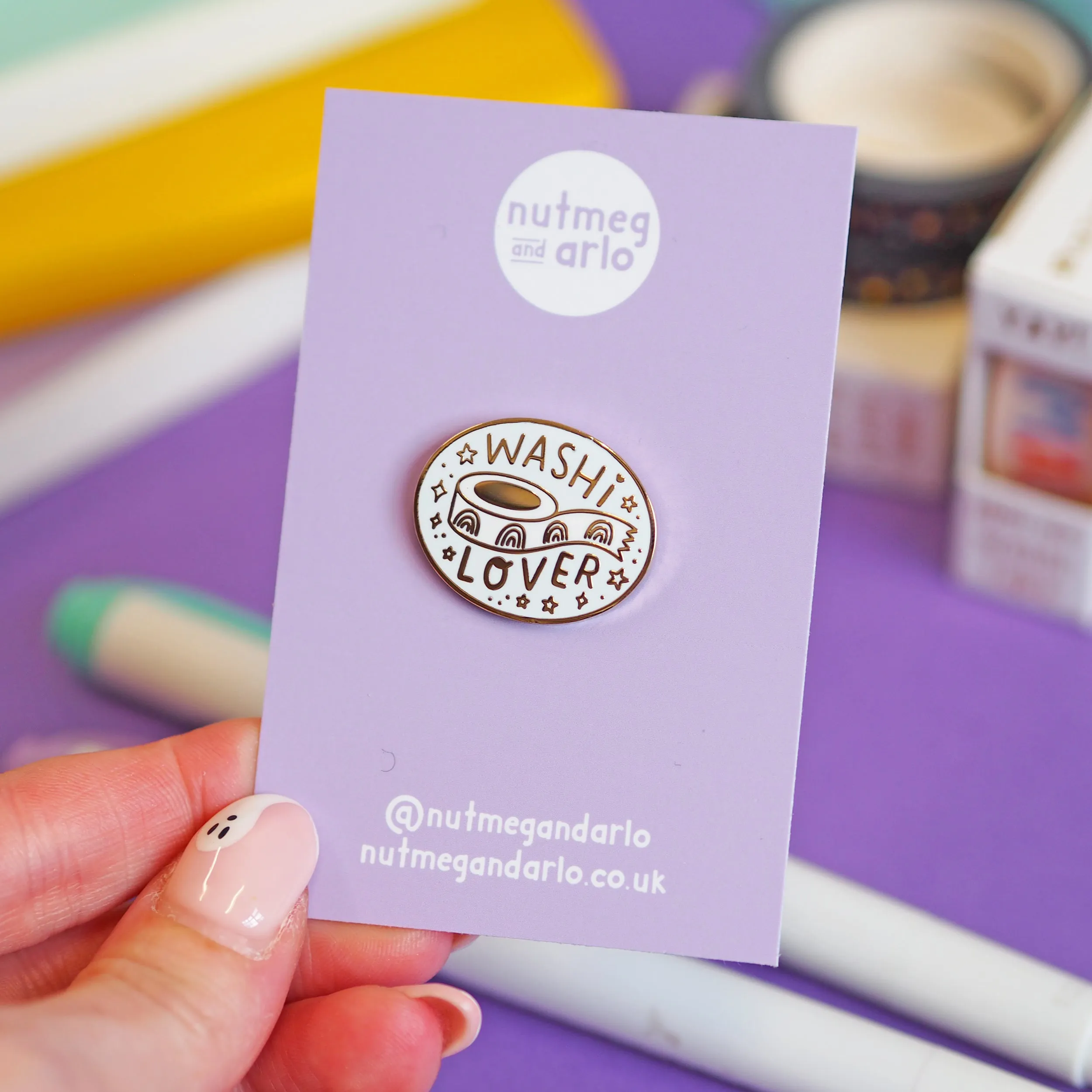 Washi Lover Blue Enamel Pin