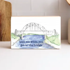 Watercolor Bridge Decorative Wooden Block