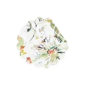 Watercolor Floral Round Quilted Reversible Cotton Placemat