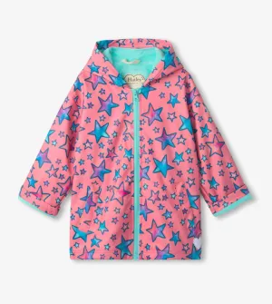 Watercolour Doodles Zip Up Rain Jacket