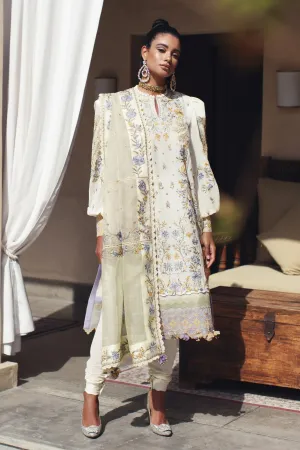 White Lawn Frock with Churidar Pakistani Eid Dress