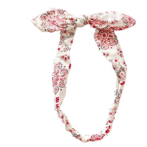 White Red Bandana Haarband