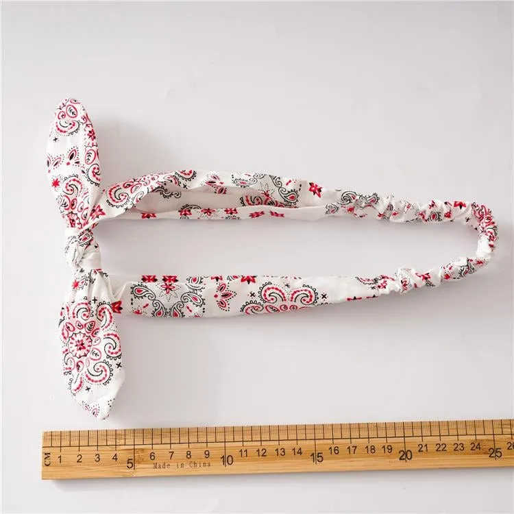 White Red Bandana Haarband